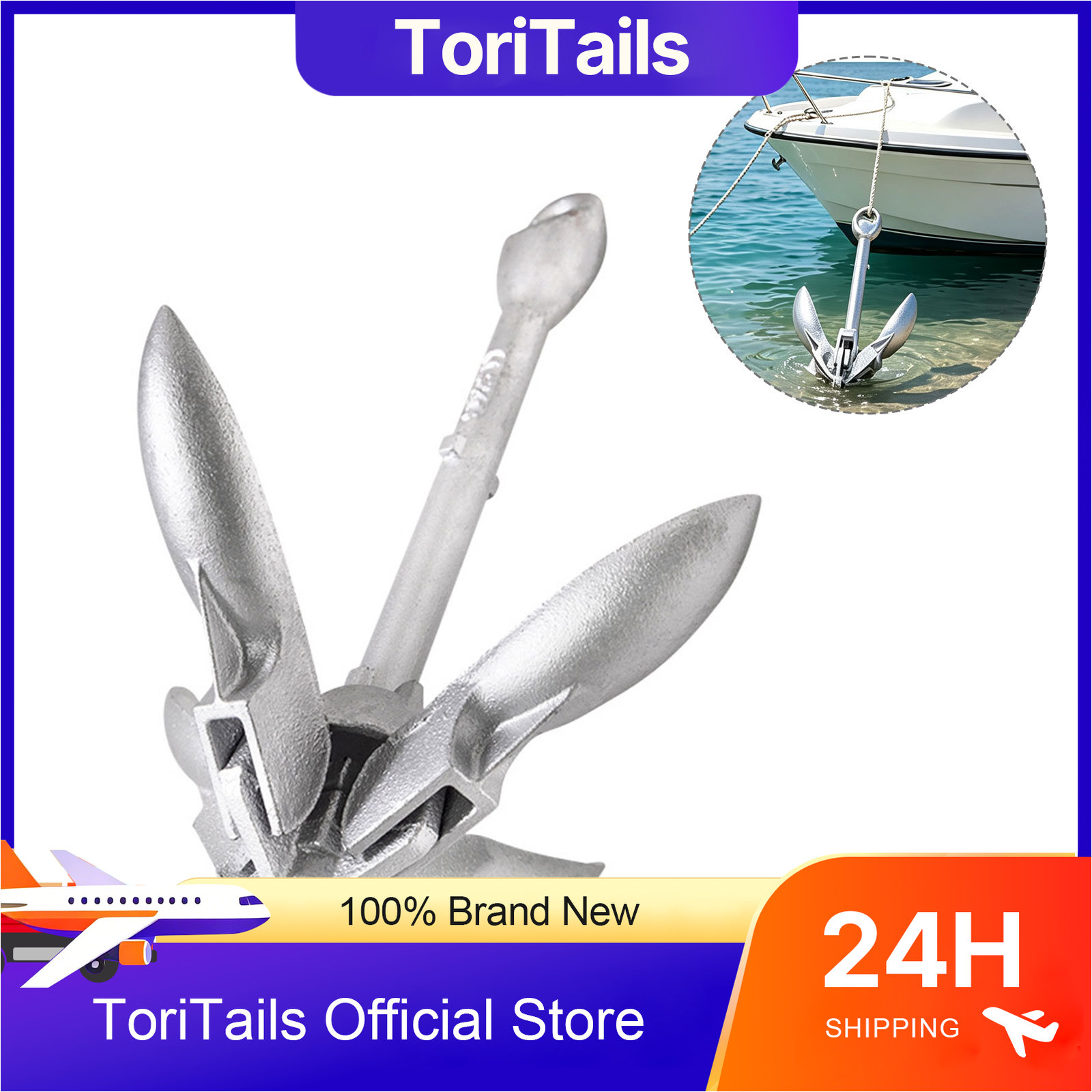 Fishing Kayak Anchor - KOETSU Jangkar Perahu Lipat 0.7kg Galvanis