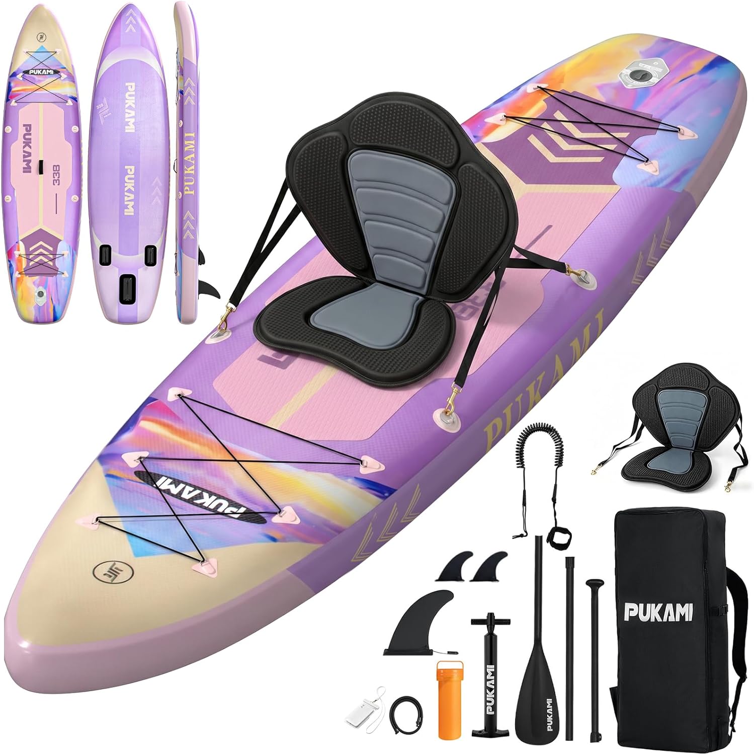 Fishing Kayak Paddle - Papan Dayung Tiup Ekstra Lebar, 11'1
