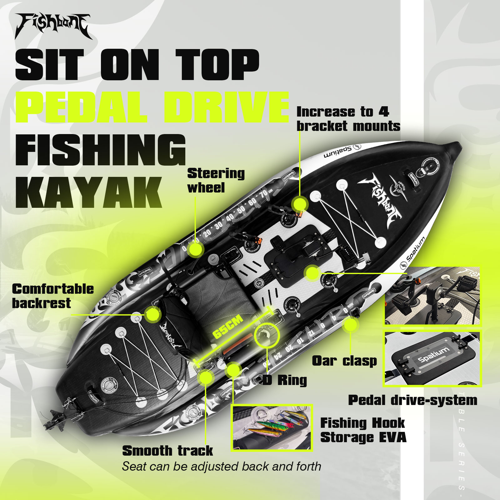 Perahu Kayak Spatium Fishing d - Fishing Kayak Pedal Drive ulasan dan harga